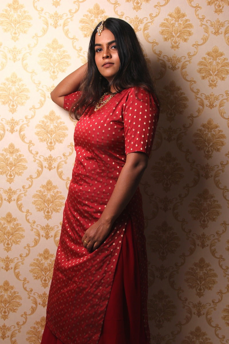 Aggregate 112+ red kurti with palazzo super hot